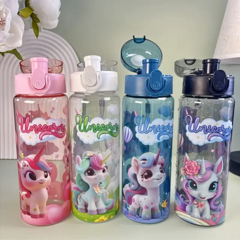 زجاجة مياه رياضية لطيفة للدراجات النارية برسوم كرتونية سعة 780 مل تأتي مع غطاء محكم الغلق وحزام حمل. مثالية للأنشطة الخارجية #6