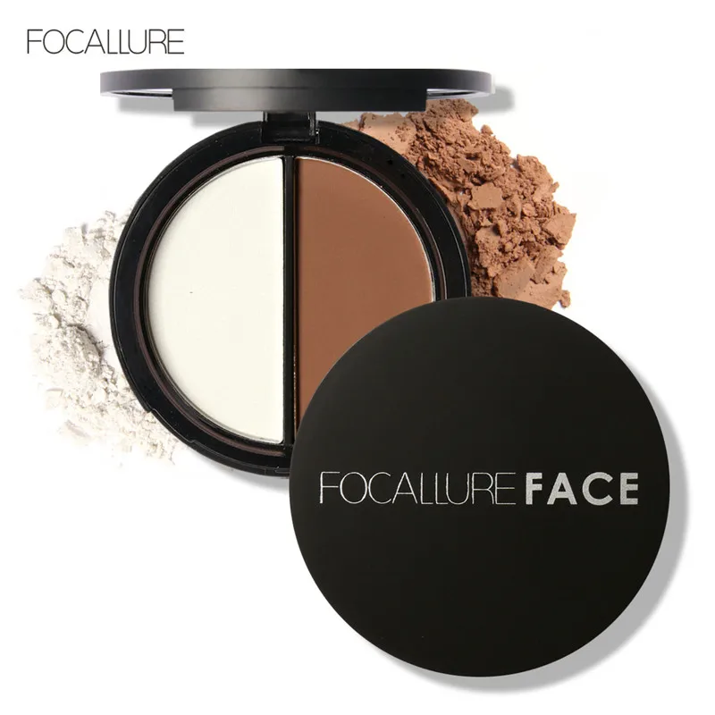 Wholesale FOCALLURE Matte Highlighter Palette Shimmer Face Bronzers Contour Illuminator Natural Powder Lasting Makeup Cosmetics