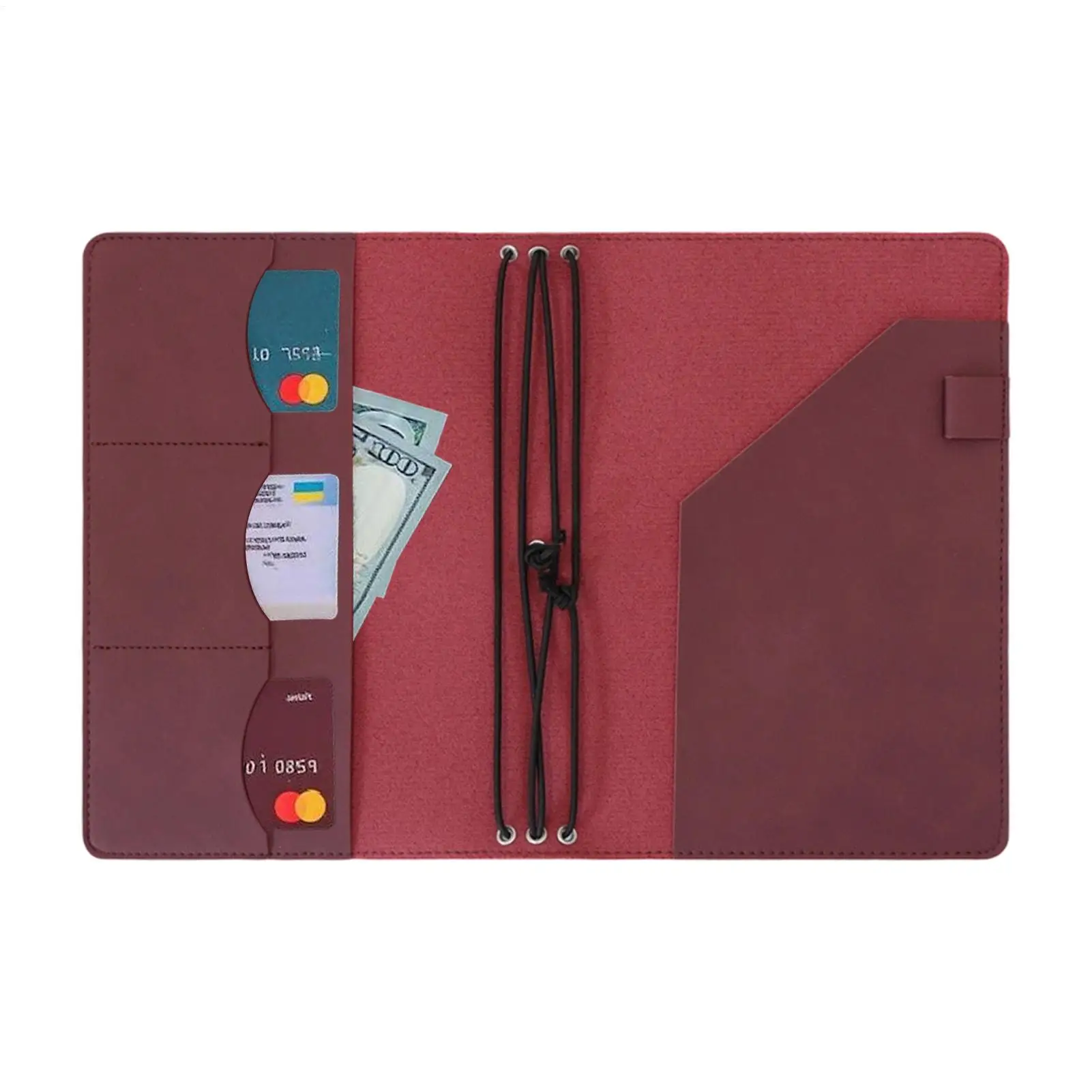 A5 Notebook Cover Vintage PU Leather Journal Sleeve Elastic Band Planner Protective Case Travelers Refillable Diary Folder Gift