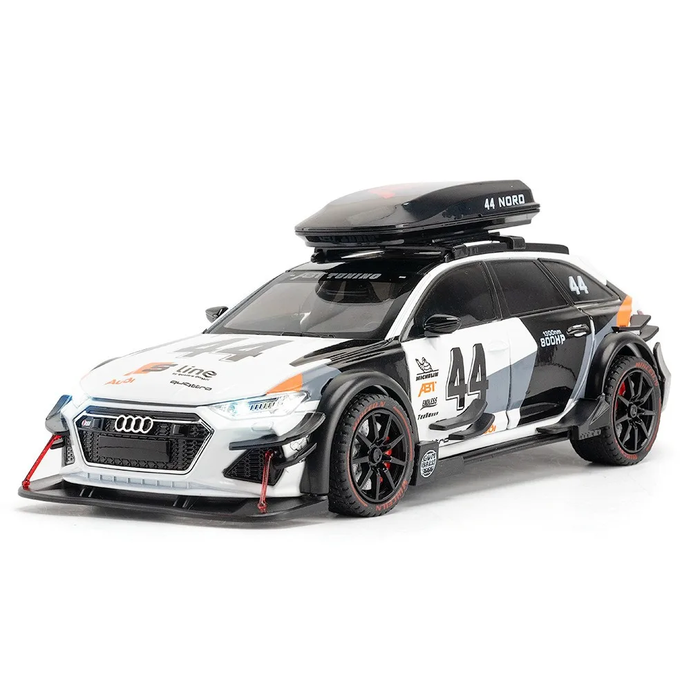 1:24 Audi RS6 DTMของเล่นรถDiecastรุ่นSound Lightดึงกลับเด็กของขวัญเด็กสําหรับของเล่นคริสต์มาสของขวัญ