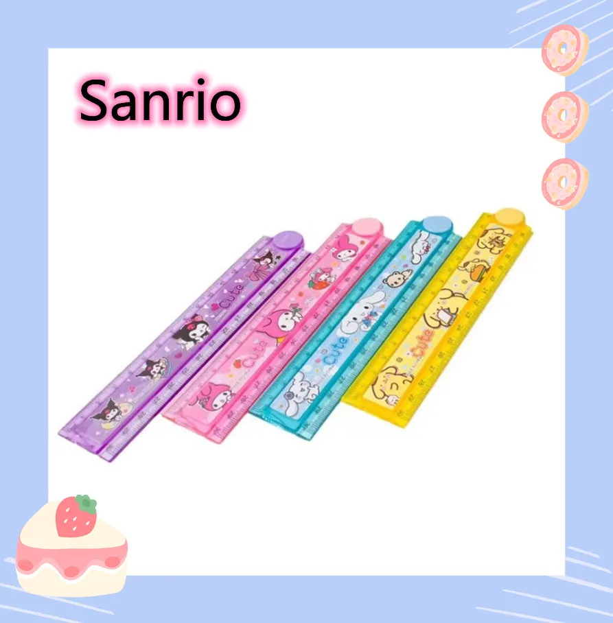 4 Kawaii Sanrio Melody Rulers Cute Cinnamon Folding Rulers 30cm Drawing Tools Stationery Gifts School Supplies