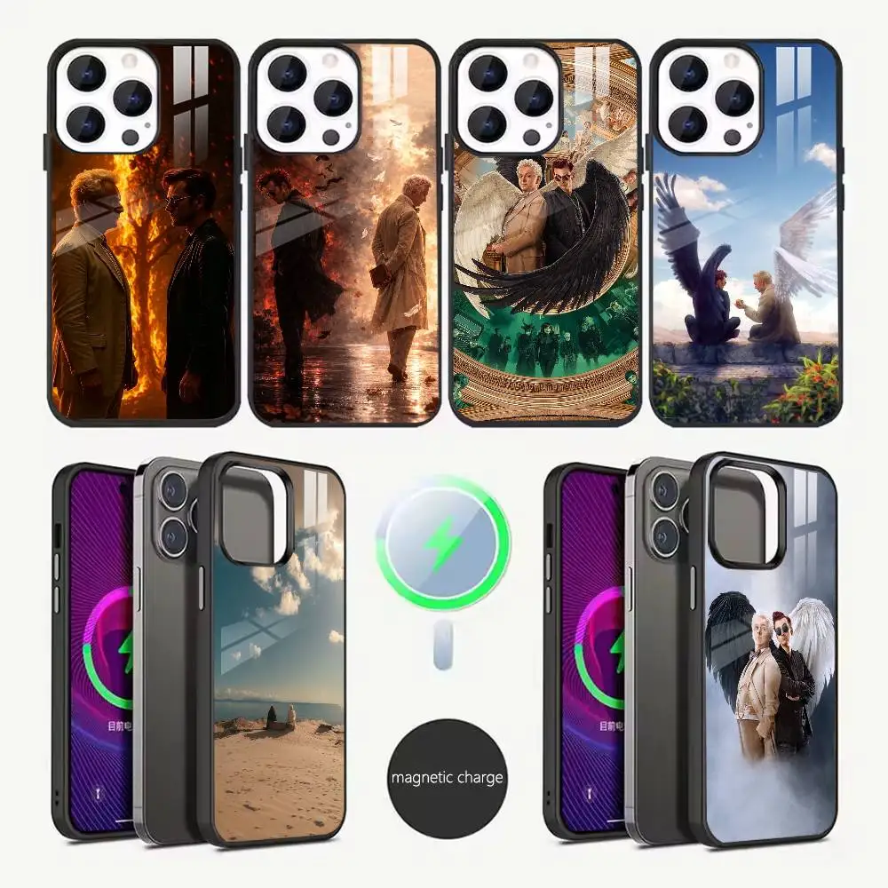 

Good Omens Season-Aziraphale andCrowley Phone Case For iPhone17,16,15,14,13,12,11,Pro,Max,Plus,SE4,Magnetic Wireless Charging