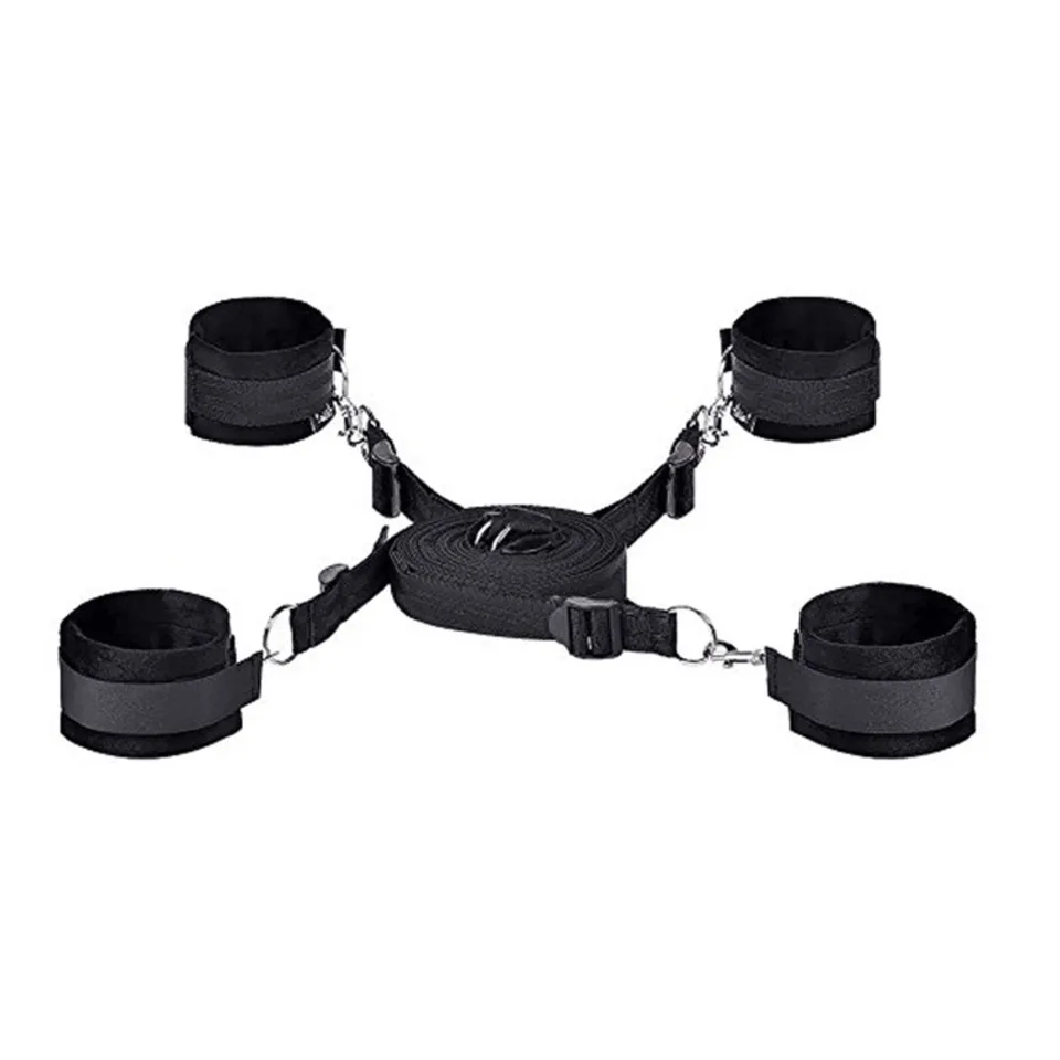 Sex Strap System Flirt Tickler Eye Blinder Bondage Gear Set Couple BDSM Bed Restraint Sex Toy Kit Adult SM Slave Sex Games Toys