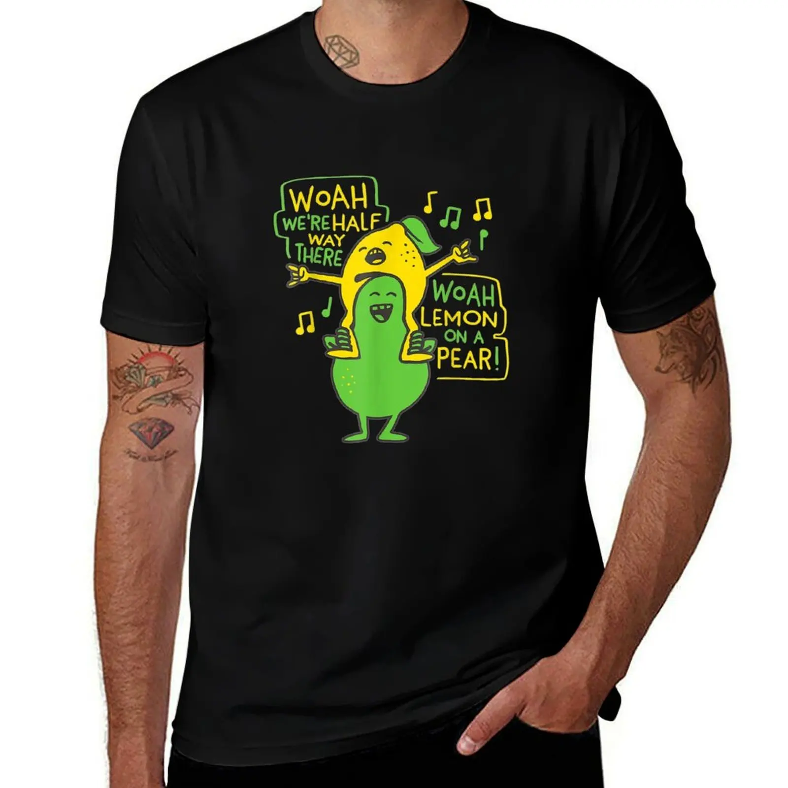 Lemon On A Pear Funny Foodie Lyric T-Shirt Plus Size Non-Shrink T-Shirt