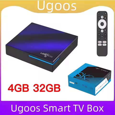 Ugoos SK2 Smart Set Top Box Realtek RTD1325 ARM Cortex-A55 4GB 32GB Android12 Wifi6 BT5.2 TV Box RJ45 100M 4K HDR Media Player