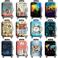 Funda protectora gruesa elástica para equipaje con mapa del mundo, traje con cremallera para bolsa de 18-32 pulgadas, fundas para maleta, cubierta para carrito, accesorios de viaje