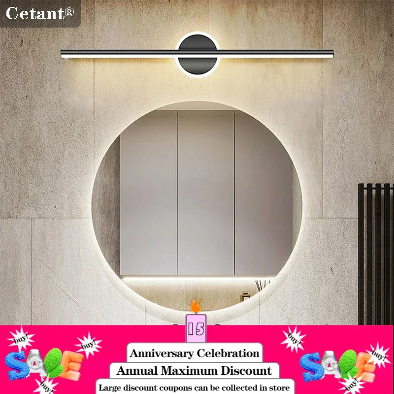 Modern LED Wall Lamp Black Mirror Light Dresser Bathroom Toilet  Long Strip Lamps Home Decor 40/60/80CM Led Lighting Lustre