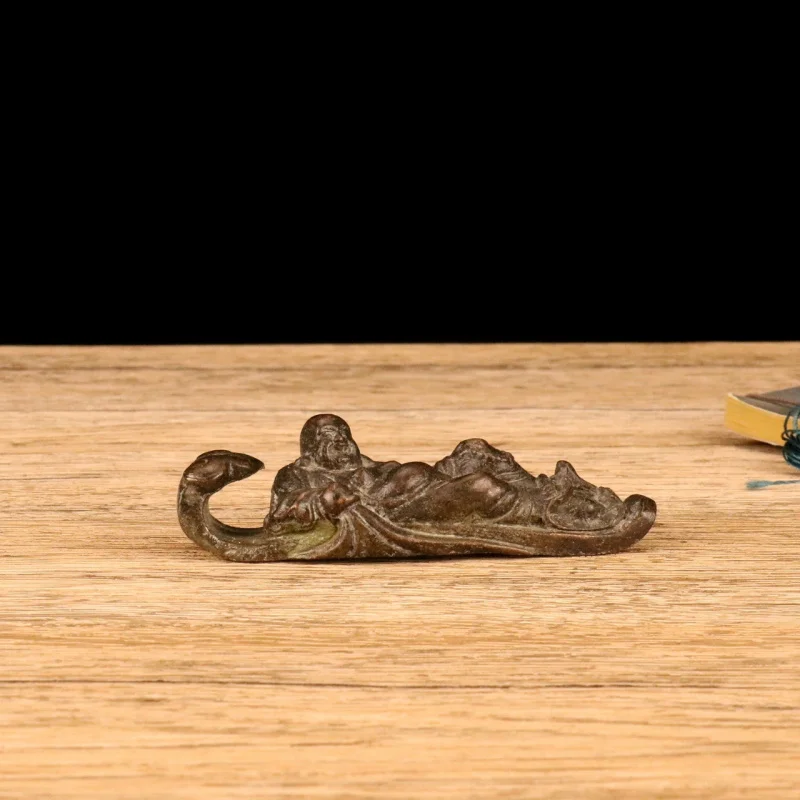 Antique Collectible Bronze Ornament, Alloy Maitreya Buddha Decorative Craft