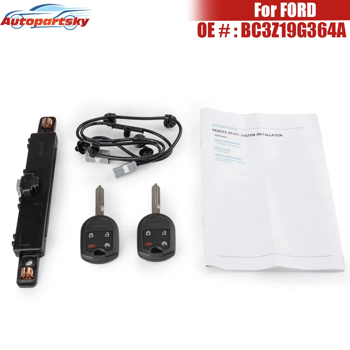 

Auto Parts Remote Start Switch Kit 2 Keys BC3Z19G364A For FORD F-150 2011-2014 New
