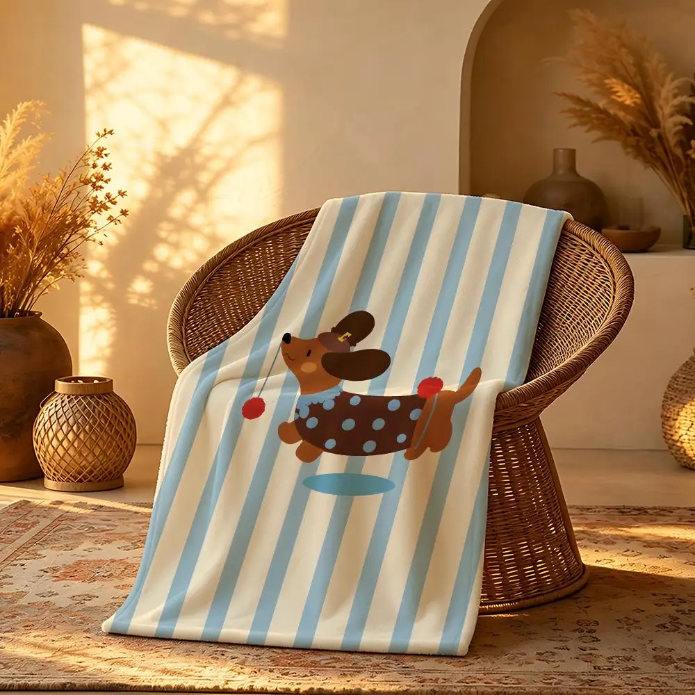 Dachshund sausage dog Throw Short Plush Throw Blanket Soft Skin-Friendly Multi-Scene Home Office