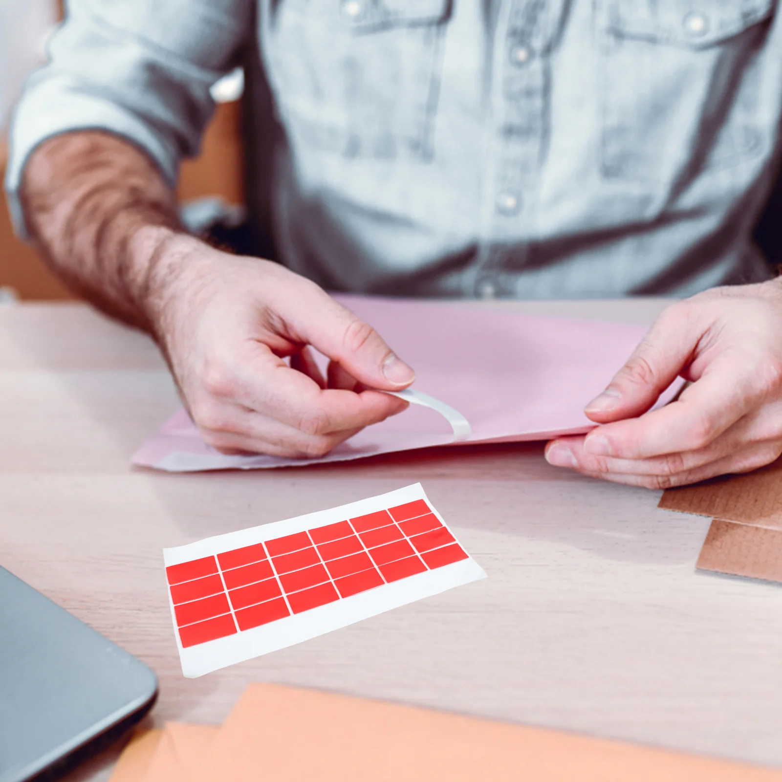 60 قطعة ملصقات مربعة لاصقة مزدوجة الجوانب شفافة لا أثر شريط قابل للإزالة DIY بها بنفسك الحرف الزفاف سيارة بالون تزيين الختم #4