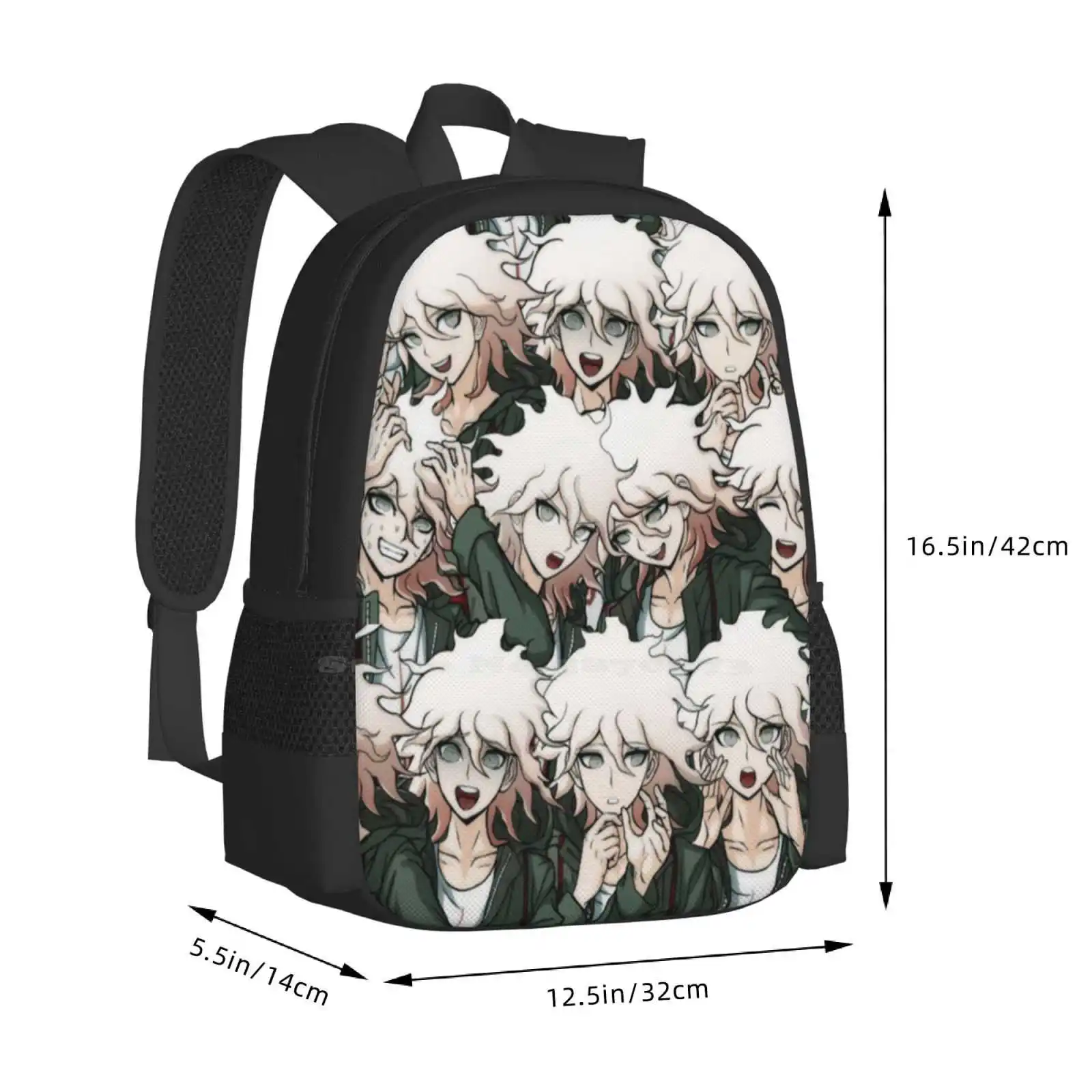 حقيبة ظهر بتصميم نمط Nagito Komaeda حقيبة ظهر للطلاب Nagito Komaeda Lucky Student Ultimate Despair Class 77 B Danganronpa #3