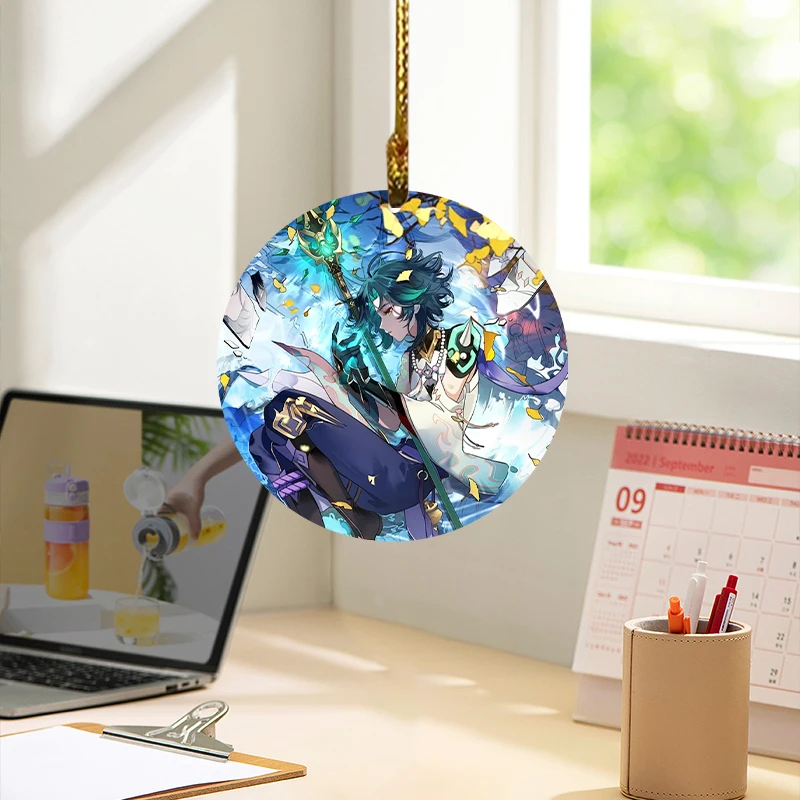 Anime surrounding,kinsen,Diluc,Car pendant,acrylic,home,Desktop,Potted plant,Window decoration,Gift for Genshin Impact lovers