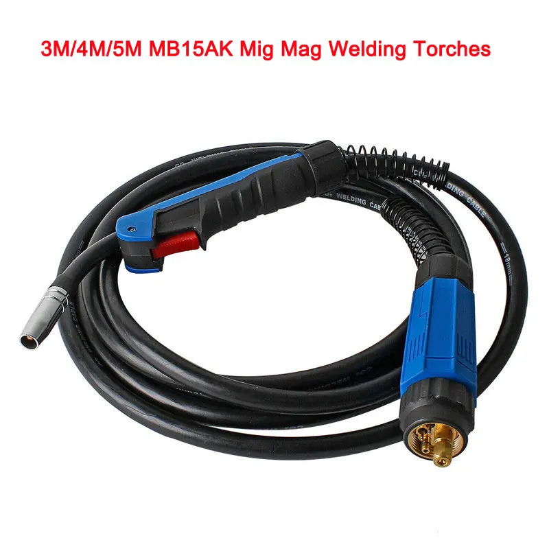 15AK Mig Mag Welding Torches Accessories 3M/4M/5M MB15AK Weld Torch with Europ Connector for  Mig Co2 Welding Equipment Tool
