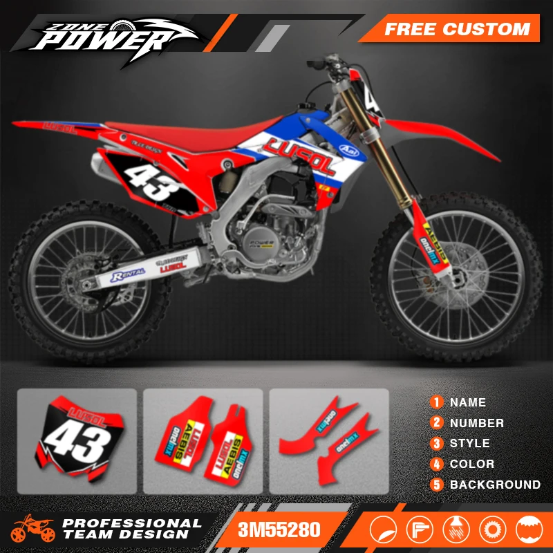 Powerzone دراجة نارية الرسم ملصقات مصورة أطقم لهوندا CRF450 CRF450R 2013-2016 CRF250 CRF250R 2014 2015 2016 2017 80