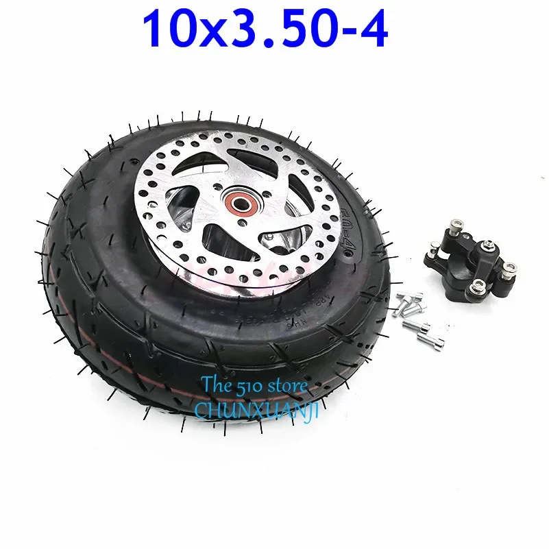 10x350-4 Tube Tyre with 4 Inch wheel Rim Brake Disc Sprocket  Pump 10x3.50-4 Tires Wheels Fits ATV Quad Go Kart 47cc 49cc