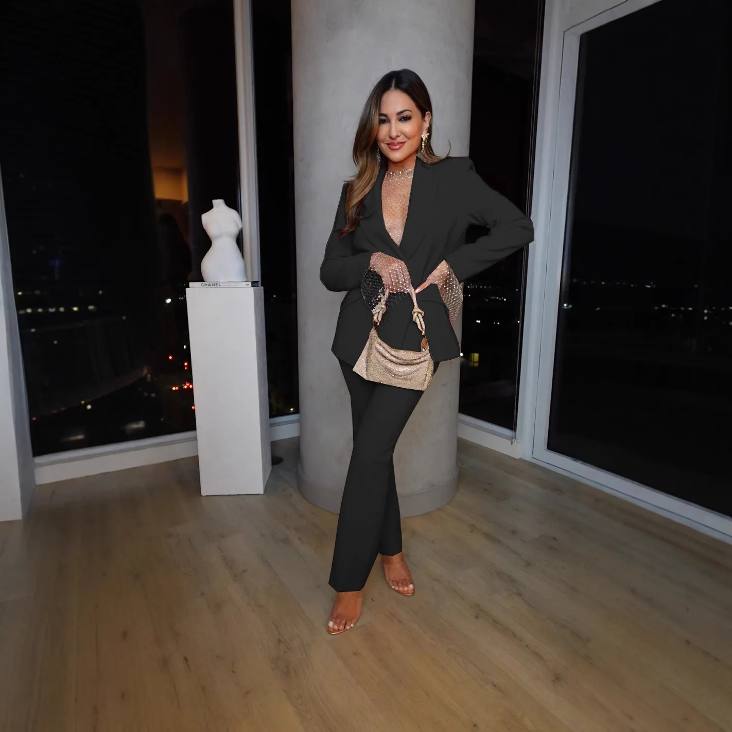 Faion Casual Profional Women's Pants Two-Piece Set Long Trousers Work orm Student School orm Spring Season