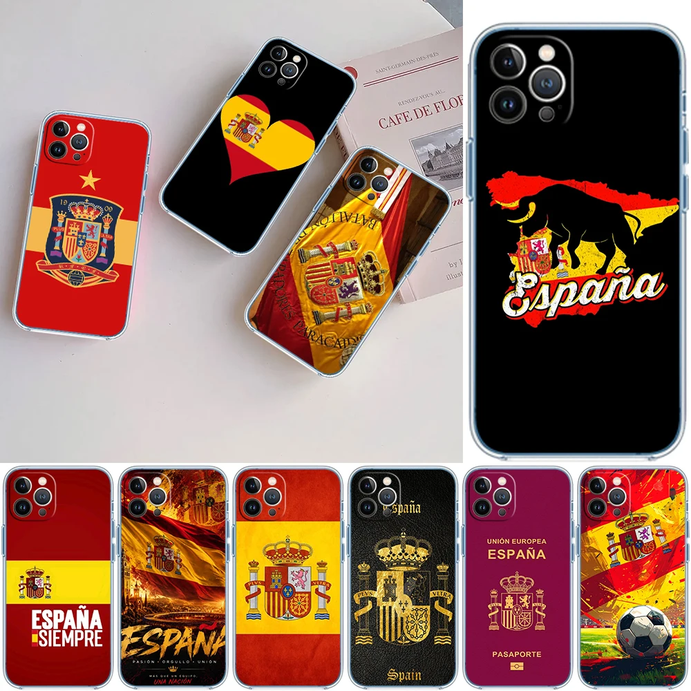 Spain Flag Transparent Phone Case for Samsung Galaxy A04 A04S A14 A23 A34 A54 M23 M33 M52 M53