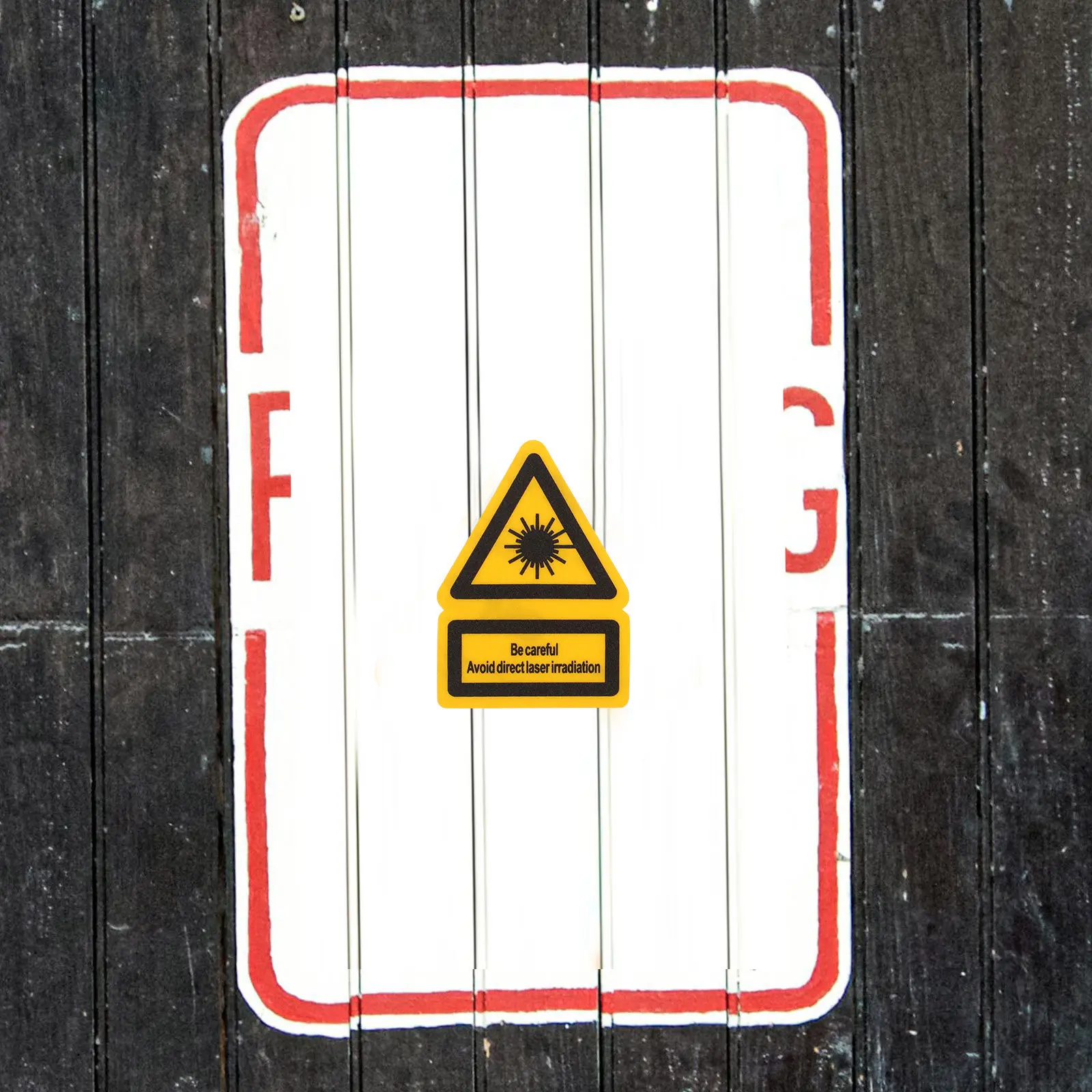 2Pcs Laser Safety Warning Stickers Caution Sign Industrial for Factory Hazard Prevention Traffic Safety Signs