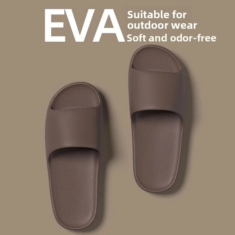 

Мужские летние уличные нескользящие тапочки для душа 2026: Новинка для дома, комфортные, с подошвой из искусственной кожи