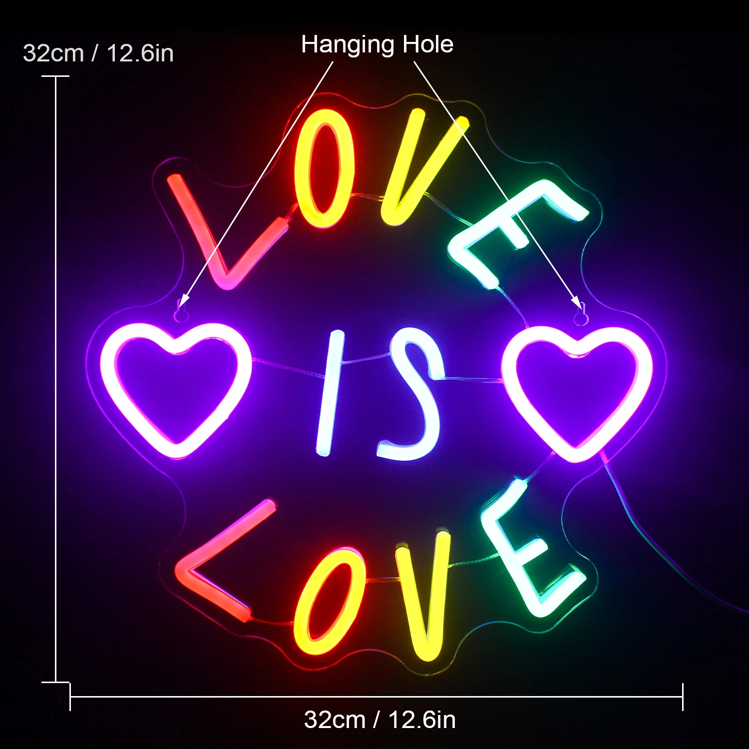 Love is Love Neon Sign Luzes LED, Decoração do casamento USB, Decoração Boda Casamento, Decoração de casamento, Lâmpada de parede, Design criativo