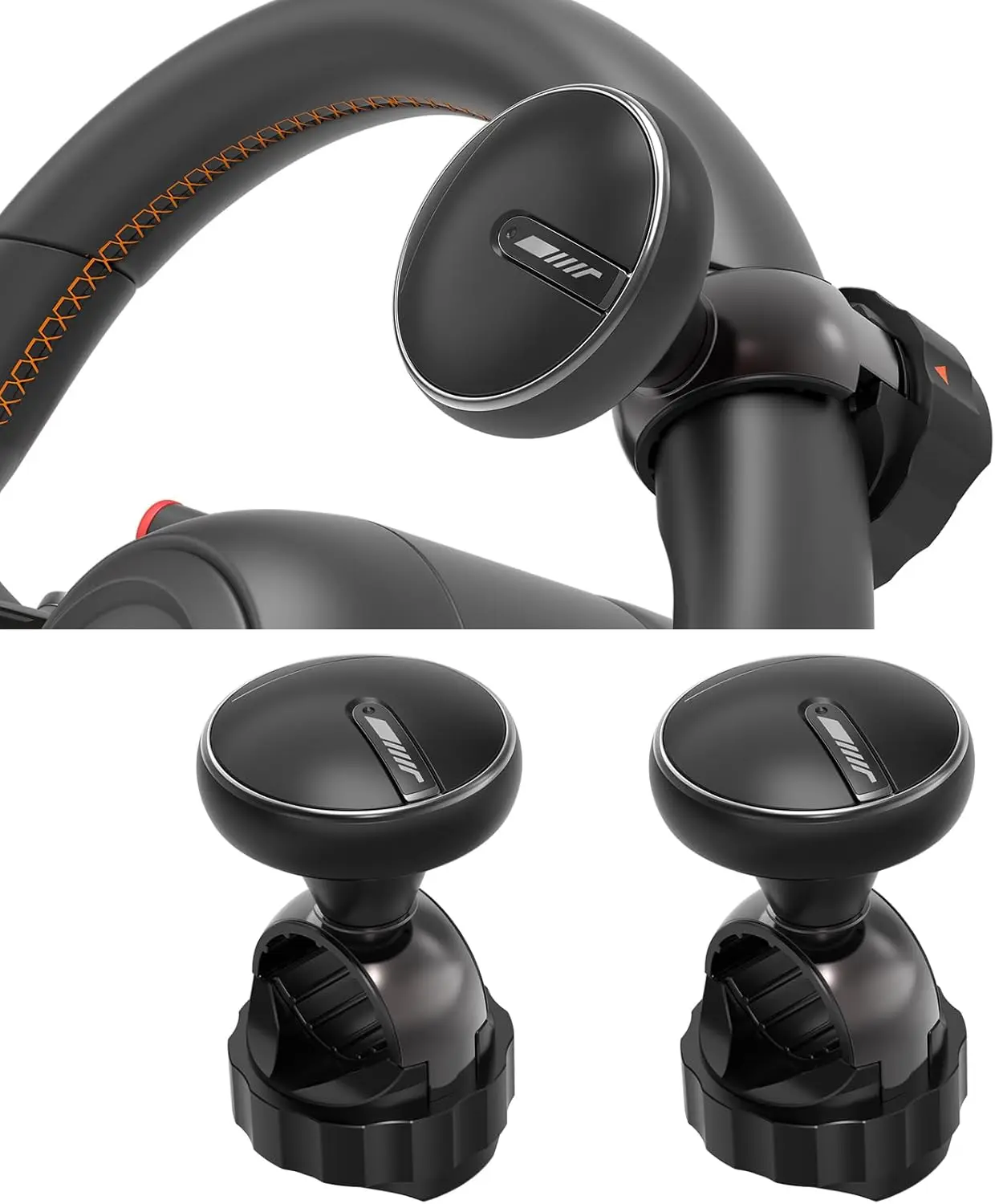 

Tool-Free Steering Wheel Spinner with Metal Ball Bearing, Quick Install for Cars, SUVs, Trucks (Black, 2 Pack)