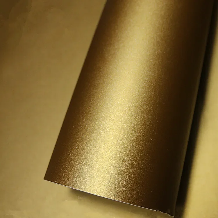 2pcs 50cm*150cm Gold Color Car Body Film Matte Brushed Interior Vinyl Wrap PVC Stickers for Car Motorcycle Bike Laptop Styling