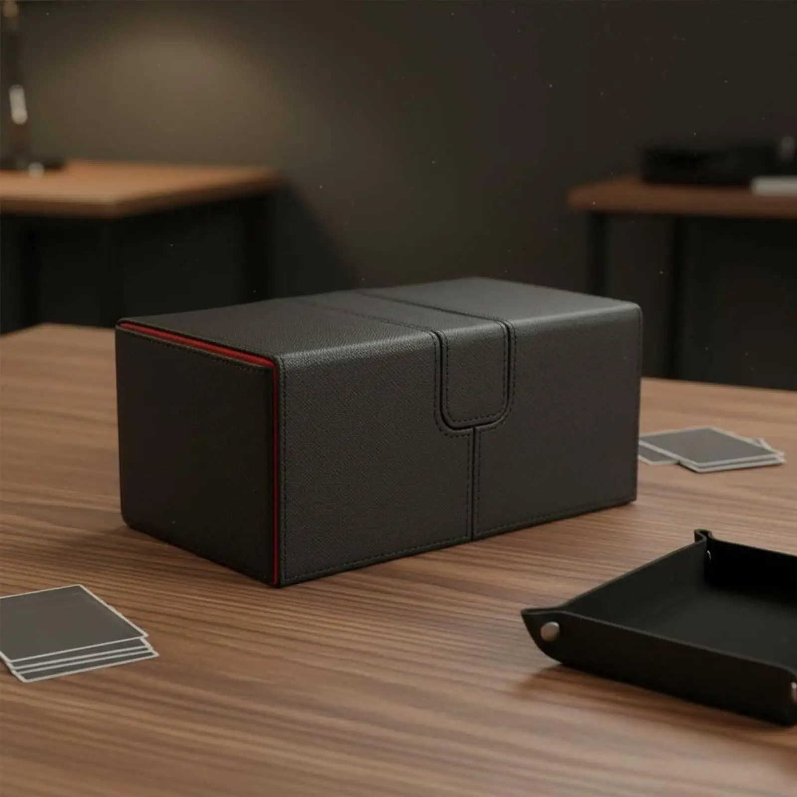 Card Case for Collectible Cards with PU Leather Exterior and Flannel Interior for Card Game Storage