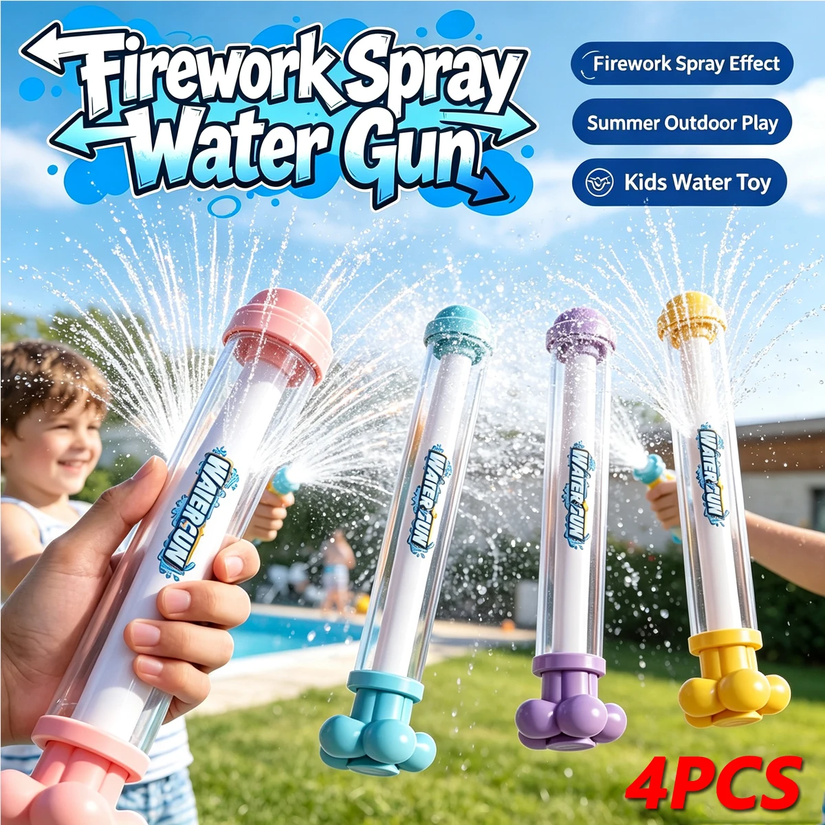 pacote-com-4-pistolas-de-Agua-para-criancas-brinquedos-de-verao-para-lutas-aquaticas-em-piscinas-praias-e-quintais