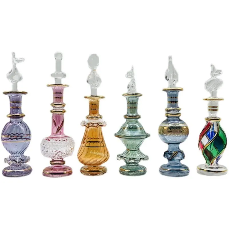 

Египетская стеклянная бутылка, флакон с ароматом, бутылка эфирного масла, выдувная вручную украшение для дома, флакон для песочных духов с эфирным маслом 7 см