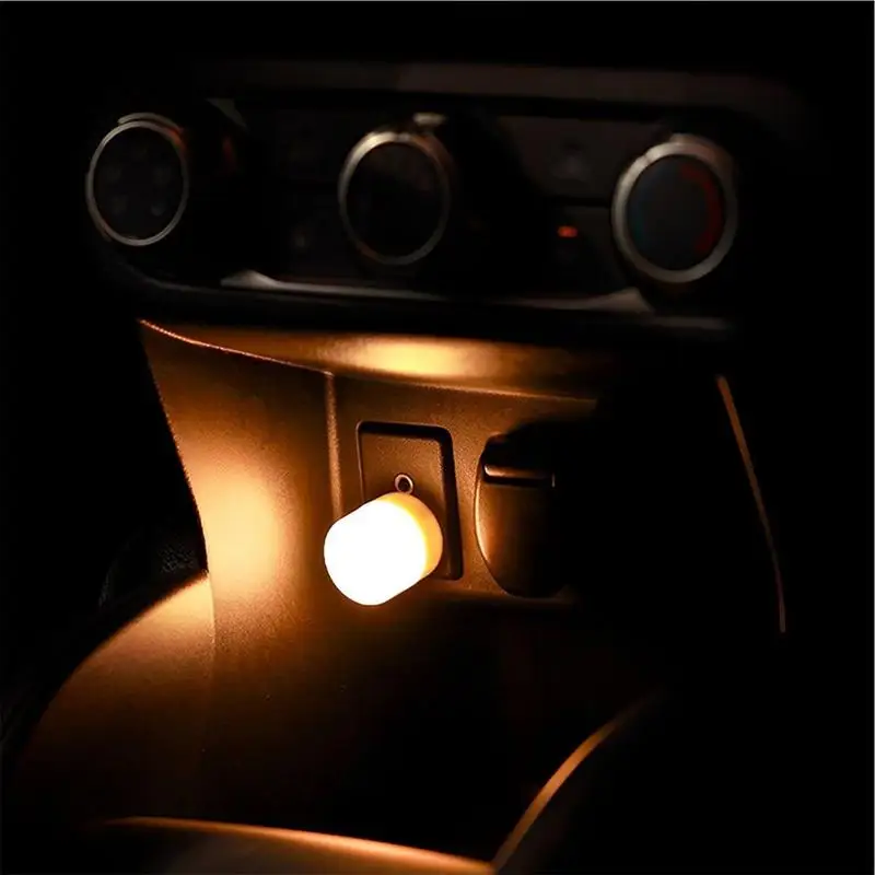 10PCS  USB Night Light Mini LED Table Lamp Plug-In Light Bulb Portable Power Bank Charging USB Book Lights Small Round Reading