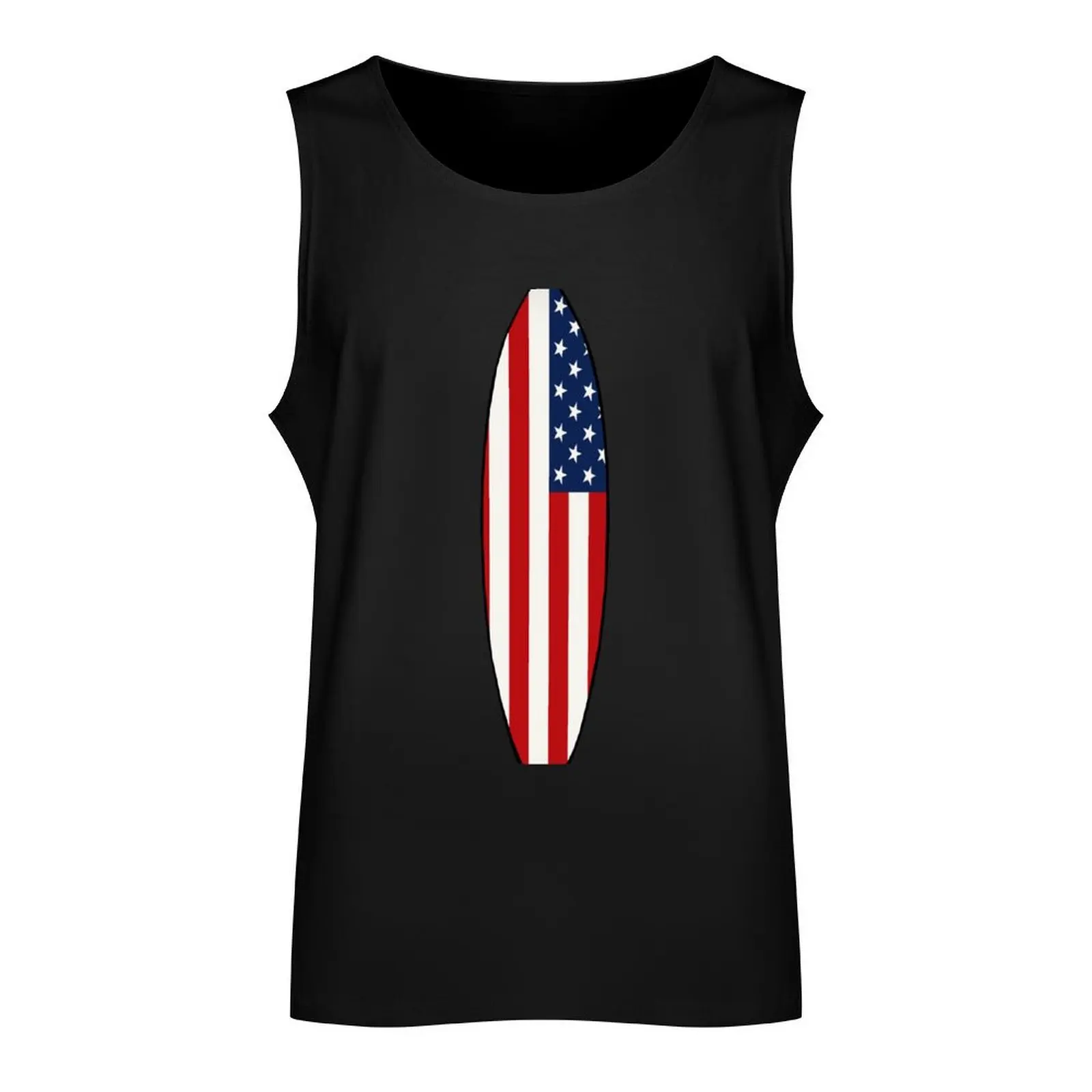 Surfboard (American Flag) Tank Top sleeveless vest men sleeveless man shirts sleeveless shirts