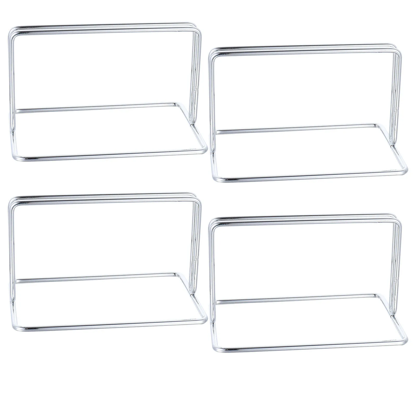 4pcs Steel Base Bracket Non-Slip Partition Holder For Office Exam Room Desktop Divider Punch-Free Mounting Silver