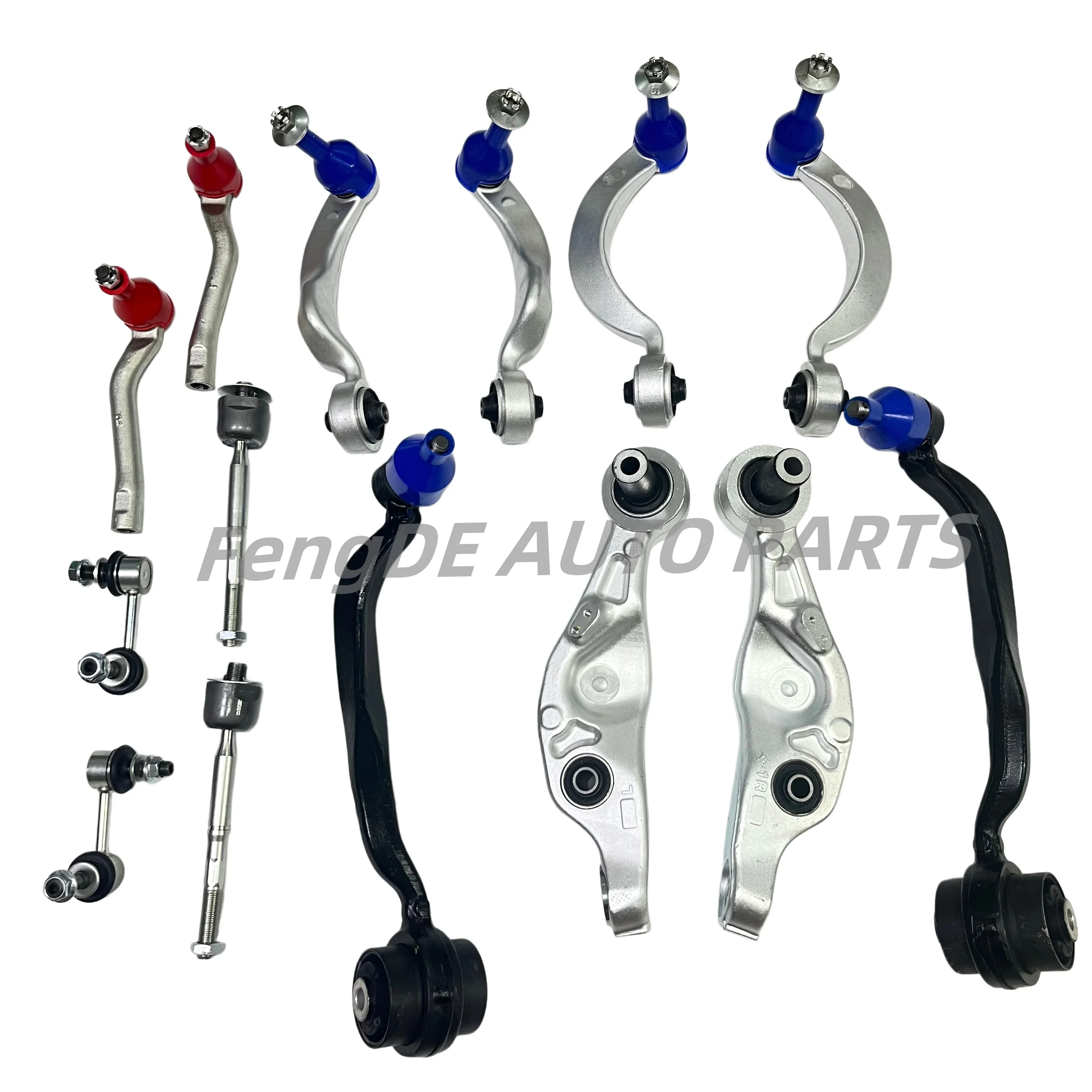 14Pcs Front Upper Lower Control Arms Links Tie Rod Kit for Lexus LS460 RWD 2007-2017 4861059135 4863059125 4546059085 4862050070