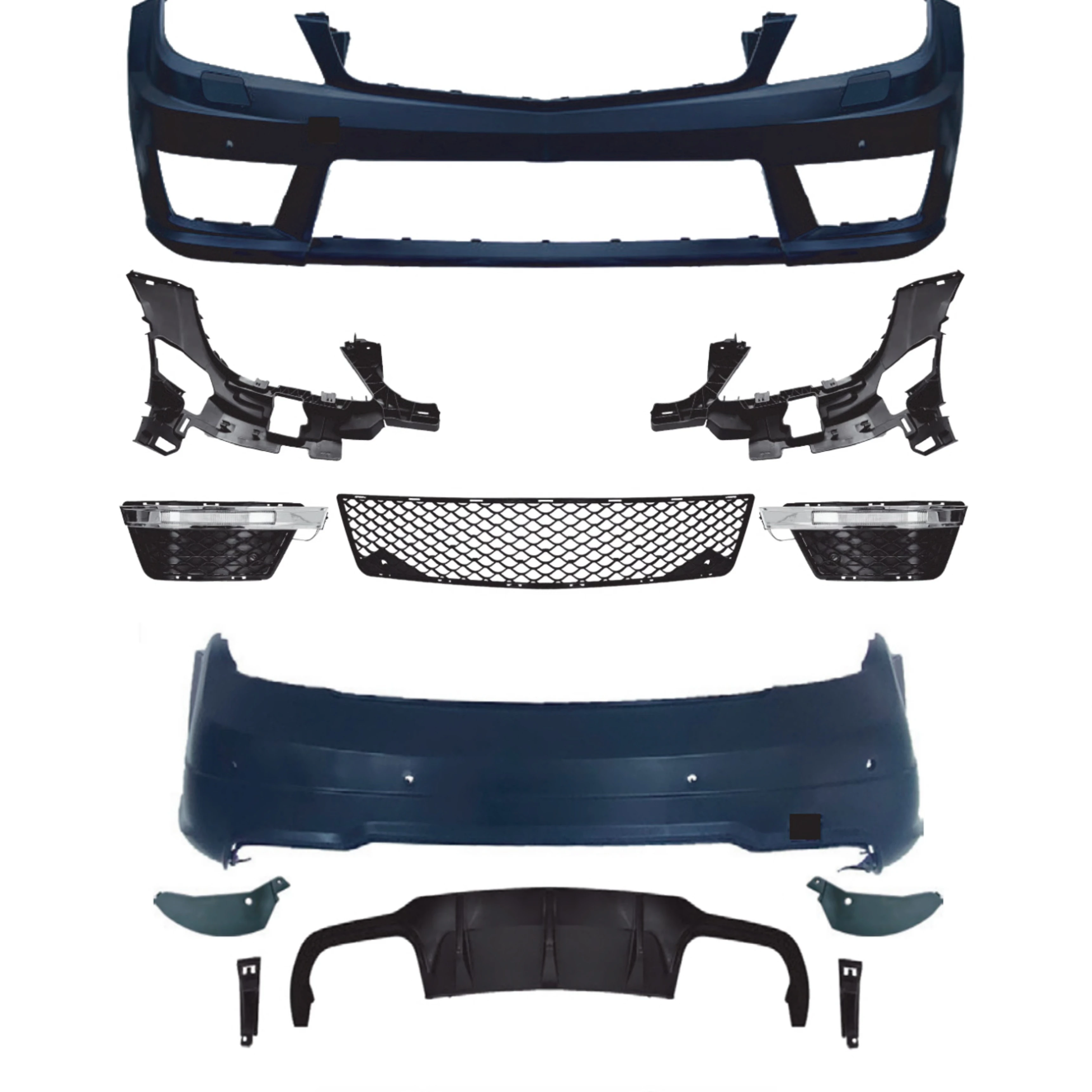 

Hot Sale Full Set of C63 Bumper Rear Front Body Kit W204 2011-2014 Body Upgrade Full Kit