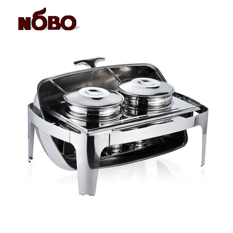 NOBO 2 basin catering stainless steel food warmer chafer soup chafing dish buffet set