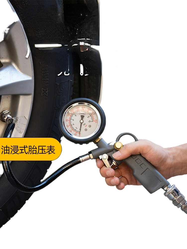 Tire Pressure Gauge Barometer Car Tire Inflation High Precision Tire Pressure Detector Air Release Inflating Inflatable Gun