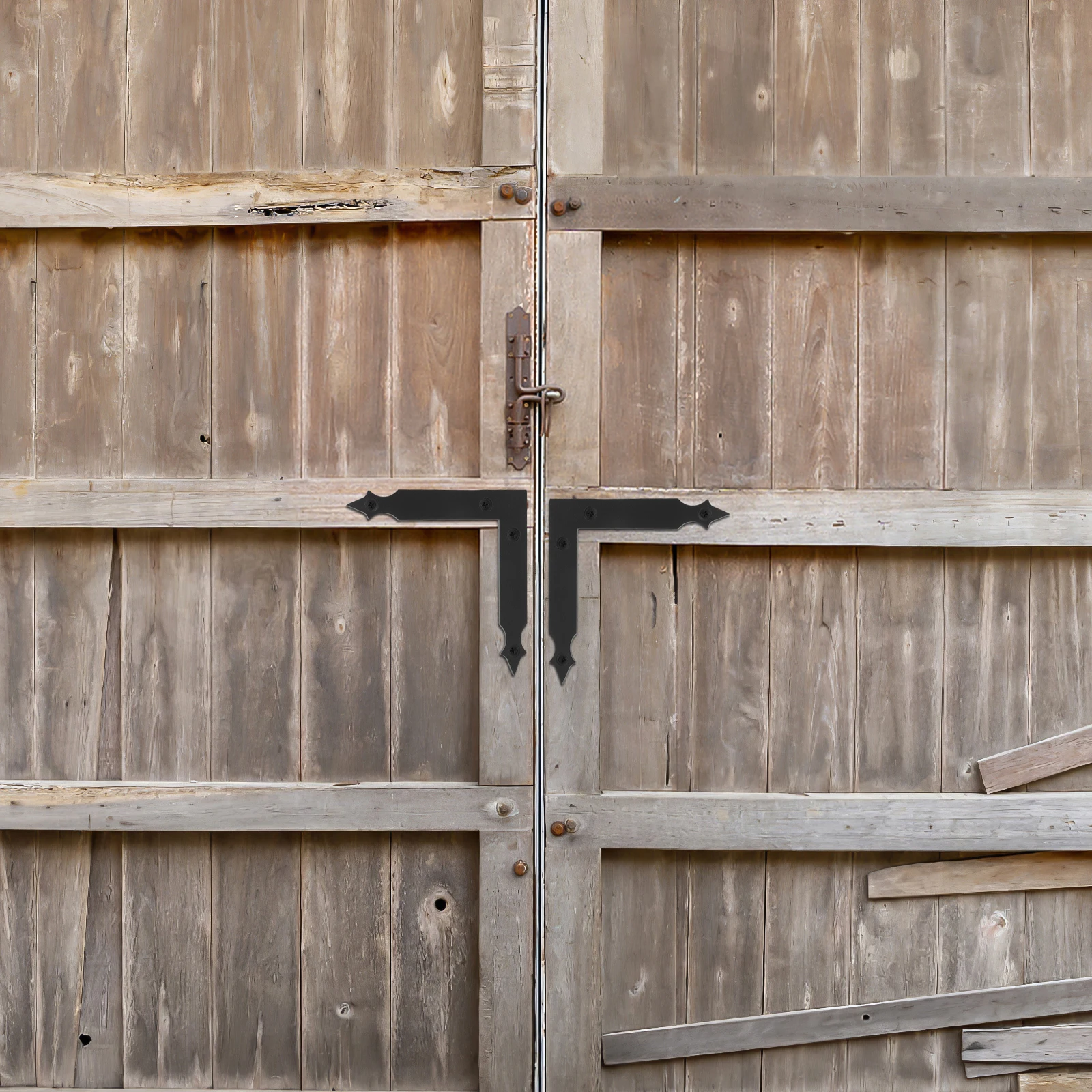 

4pcs Rustic Farmhouse Decorative Iron Corner Bracket L-Shaped Barn Garage Gate Hardware Window Shutter Brackets Sliding Door