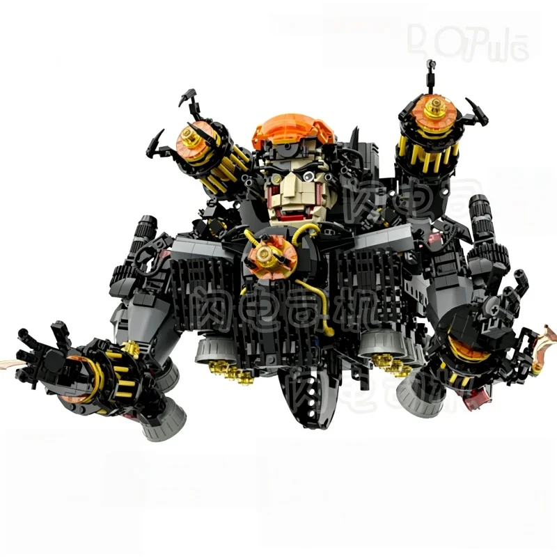 MOC Oversized Heavy‑Armed Mecha Brick Kit DIY Assembled Multi‑Arm Sci‑Fi Robot Toy Small‑Particle Puzzle Model Decoration Gift
