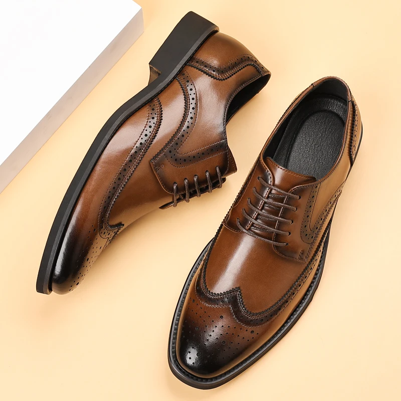 

Luxury Brand Men's Leather Casual Shoes Classic Retro Formal Occasion Dress Shoes Office Versatile Men's Business Shoes