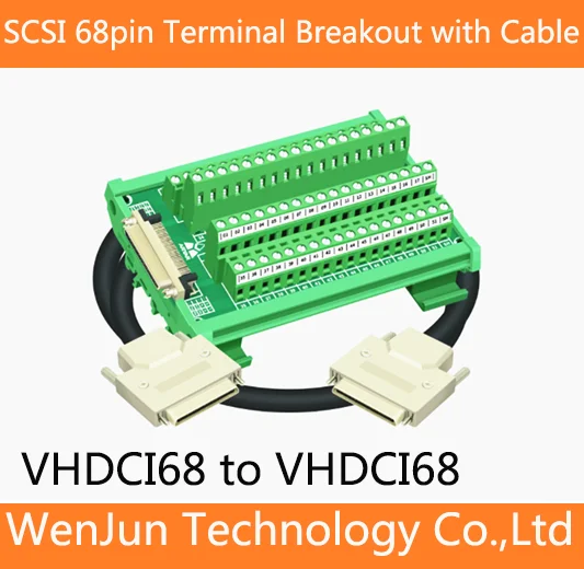 SCSI VHDCI68 to VHDCI68 Terminals Adapter Board with Data Cable 1M/2M/3M/5M SCSI 68pin Relay Servo module terminal board