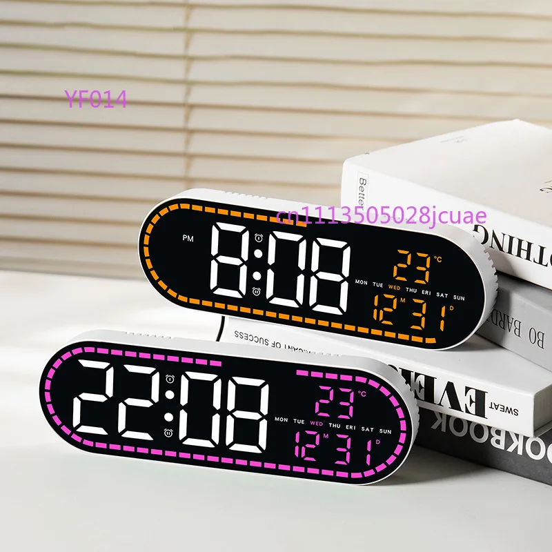

Simple Geometric Style LED Electronic Clock Multifunctional Decorative Wall Clock for Guest Dining Room Bedroom GH9009