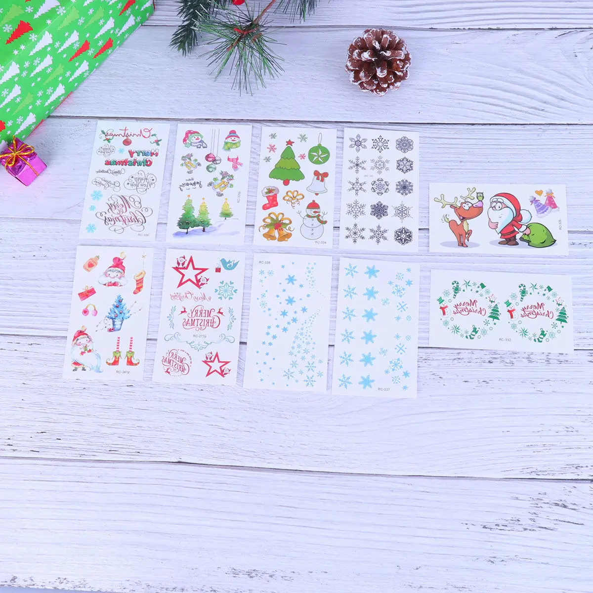 

20 листов водонепроницаемых наклеек для тела, рождественские временные наклейки для рук и ног, долговечные художественные дизайны