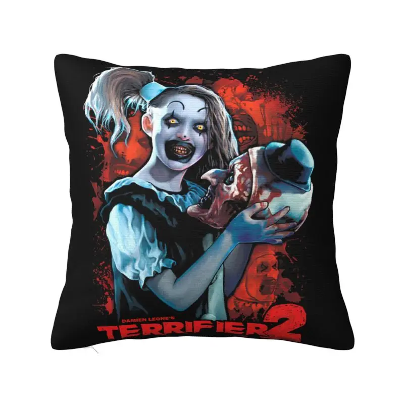 Custom T-Terrifiers Horror Movie Square Pillow Cover Home Decorative 3D Two Side Printed Cushion Cover for Living Room