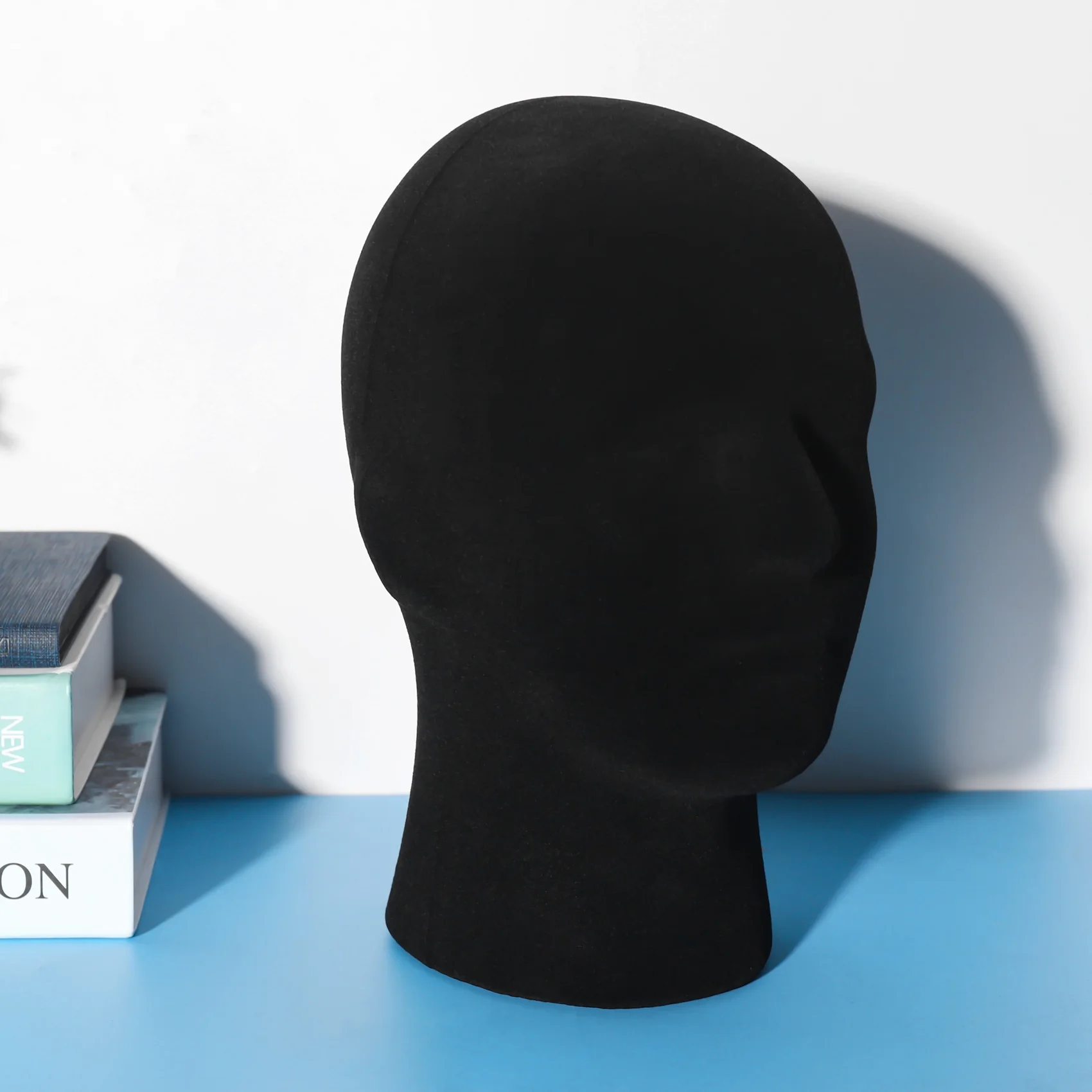 Maniquí de espuma para hombre, modelo para pelucas, gafas, soporte de exhibición, color negro