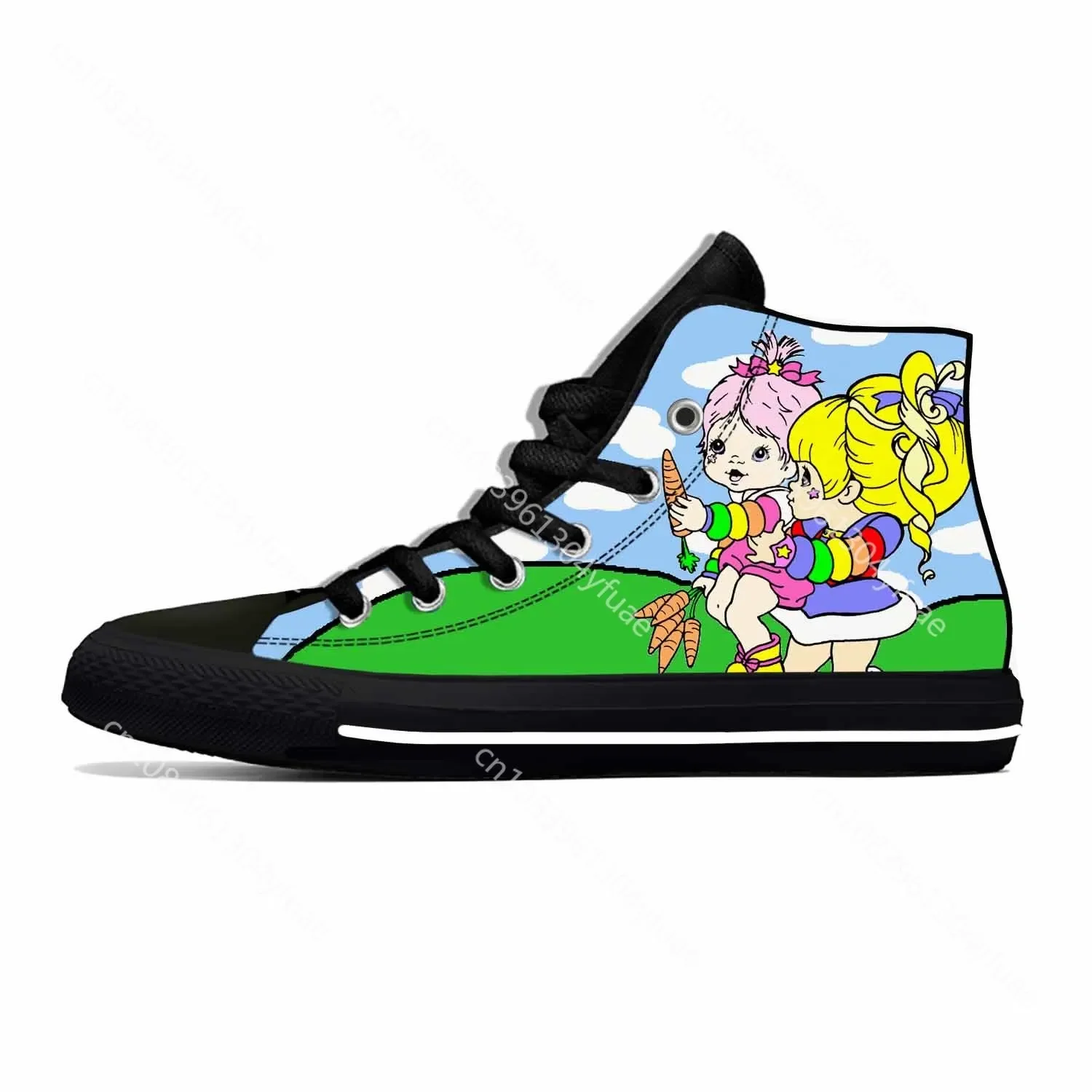 Brite Anime Cartoon Manga Comic Rainbow Fashion Casual Cloth Shoes High Top Lightweight Breathable 3D Print Men Women Sneakers