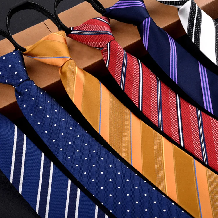 

6cm Lazy Ties Men Easy To Pull Business Tie Knot-free Zipper Silk Tie Automatic Necktie Men Elegant Mens Ties Luxury Mens Ties