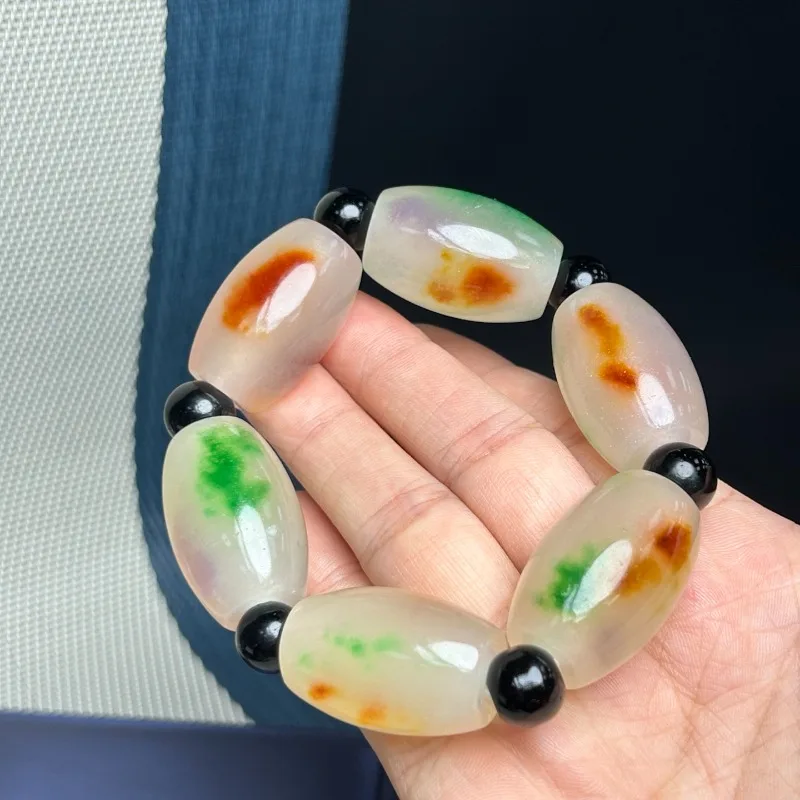 

Natural High Ice Quartzite Passepartout Bracelet, New Ice Floating Men's and Women's Popular Bracelet.