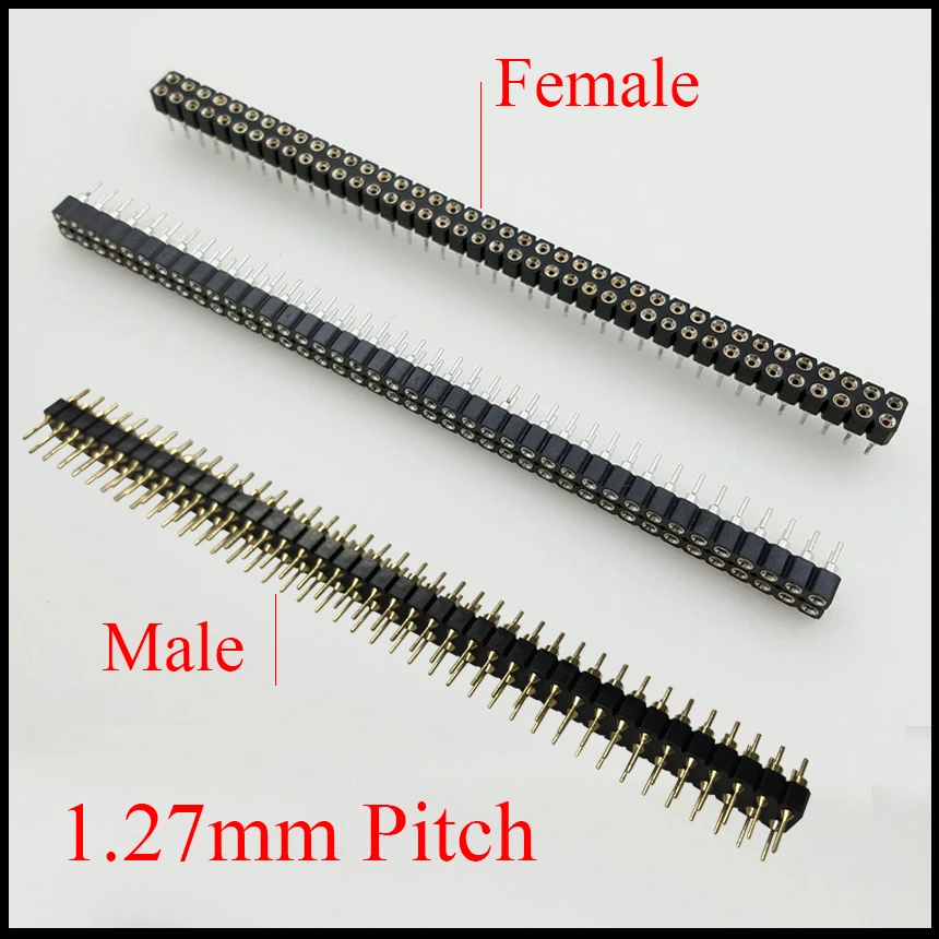 2*50 2x50 Pin 100P 2.54mm Pitch Double Row Module Circular Round Hole Straight Male Female Socket Strip Connector Pin Header