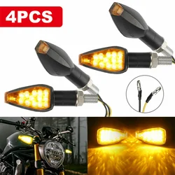 4Pcs Motorcycle LED Indicators Light LED Front Rear Turn Signal Light Lampe Super Bright Amber Blinker Universal